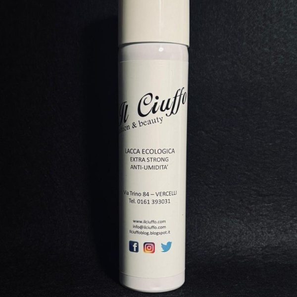 Lacca ecologica naturale da 100ml, ideale per capelli e styling sostenibile.