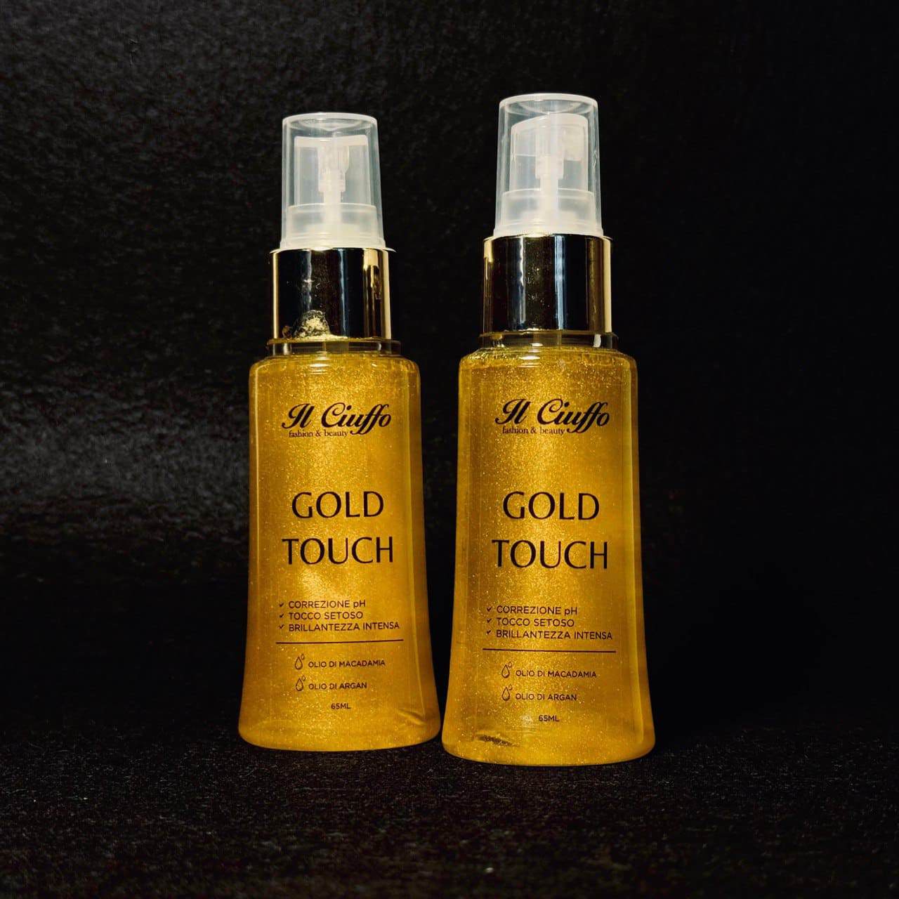 Spray per capelli oro "Il Ciufo Gold Touch" con olio di argan.